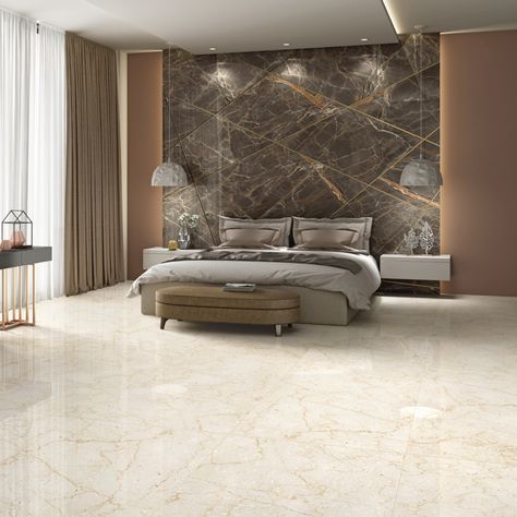 Brown Tiles Bedroom, Brown Marble Floor Living Room, Italian Tiles Floor Living Rooms, Marble Wall Bedroom, Italian Marble Flooring Living Room, Brown Tiles Floor Living Room, Brown Marble Floor, Italian Tile Floor, Marble Floor Living Room