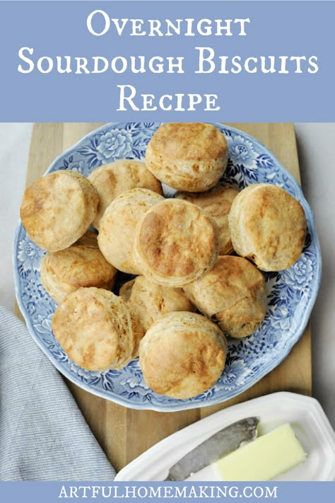 This sourdough biscuits recipe is the perfect way to use sourdough discard. These overnight, long-fermented biscuits are easy and delicious. Long Fermented Sourdough Biscuits, Overnight Sourdough Biscuits Recipe, Vegan Sourdough Biscuits, Overnight Discard Recipes, Long Fermented Sourdough Cookies, Overnight Sourdough Biscuits, Overnight Sourdough Discard Recipes, Long Fermented Sourdough Recipes, Overnight Sourdough Recipes