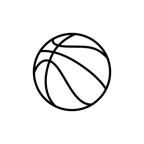 Basketball Outline Icon Illustration on Isolated White Background Suitable for Ball, Basket, Sports Equipment Icon Basketball Ball Drawing, Basketball Outline, Basketball Tattoos, Basketball Drawings, Basket Drawing, Bola Basket, Ball Drawing, Mini Doodle, Basket Sport