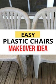 Has your outdoor furniture seen better days? Check out this easy DIY face lift idea and learn how to paint your old dirty plastic chairs to give them new life. #diy #plastic #chairs #makeover Plastic Chair Makeover, Diy Face Lift, Chair Makeover Ideas, Furniture Refinishing Ideas, Plastic Patio Chairs, Farmhouse Gallery Wall, Patio Furniture Makeover, Planter Project, Decor Makeover