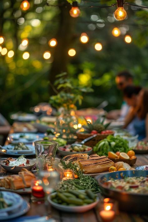 Tips for Hosting Backyard Events and Parties Big Backyard Party, Outdoor Patio Entertaining Ideas, Catered Dinner Party, Hosting Outdoor Party, Backyard Evening Party, Outdoor Gathering Ideas, Outdoor Party Table Decor, Patio Dinner Party, Hosting Backyard