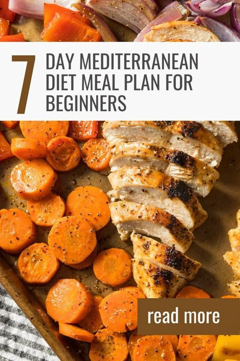 Get started on the Mediterranean diet with this easy to follow 7-day meal plan. - mediterranean diet for beginners | mediterranean diet meal plan | mediterranean diet recipes | clean eating recipes | gluten free recipes | dairy free recipes | low carb recipes | healthy snacks | mediterranean diet breakfast recipes | weight loss meal plans | meal prep recipes Mediterrian Diet Recipes Meal Planning, The Complete Mediterranean Cookbook, Meditterean Lunch Recipes, Meal Plan For Mediterranean Diet, Meditrian Diet Recipes, Low Carb Meditteranean Recipes, How To Eat Mediterranean Diet, Medditeranean Diet Plan For Beginners, Easy Meditterean Diet Recipes