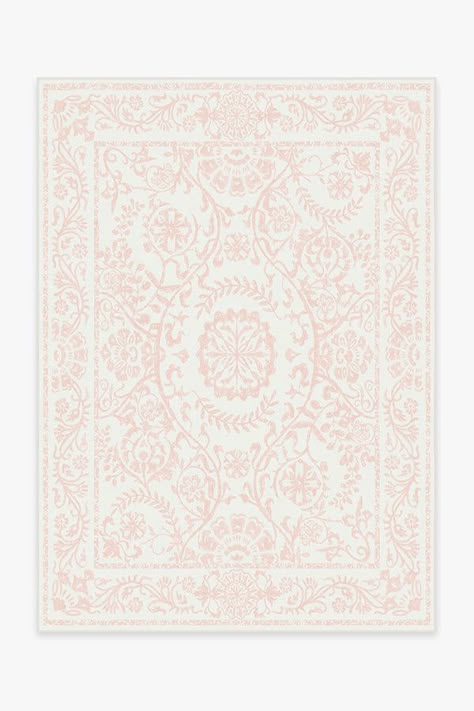 Delphina Powder Pink Rug Coquette Room Rug, Pink Toile Wallpaper Nursery, Pink Rugs, Pink Toile Lamp, Pink Orential Rug, Pink Nursery Rug Bed Bath & Beyond, Woodblock Printing, Black White Rug, Ruggable Rug