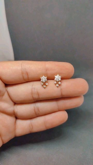 Earrings For Small Ears, Gold Small Earrings Designs, Dailywear Earrings Gold Indian, Baby Earrings Gold Indian, Small Gold Earrings Indian, Ear Tops Gold, Simple Earrings Gold Indian, Ear Rings Gold Indian Daily Wear, Small Mangalsutra Designs Gold