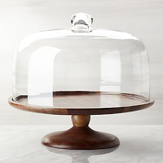 Cake Stand With Lid, Kitchen Decor Collections, Dip Bowls, Wooden Cake Stands, Wood Cake Stand, Cake Pedestal, Cake Stand With Dome, Cake Dome, Glass Cake Stand