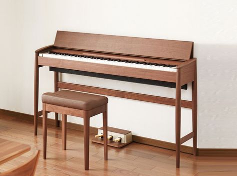 Piano Shell For Keyboard, Kiyola Piano, Piano Area, Roland Piano, Group Piano Lessons, Piano Desk, Piano Decor, Piano Bench, Japanese Furniture