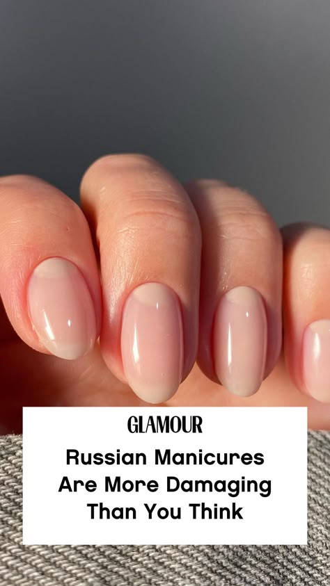 For years, the “Russian manicure” remained a salon industry secret, with only a handful of select nail techs performing and promoting the method. But once it went viral on TikTok, that quickly changed—so much so that “Russian manicure near me” is now one of Google's top searched beauty queries. Mitral Nail Designs, How To Do A Russian Manicure, Russian Style Manicure, Russian Manicure Natural Nails, Russian Manicure Ideas, Russian Gel Nails, Manicure Before And After, Manicure Tips And Tricks, Russian Manicure Black Women