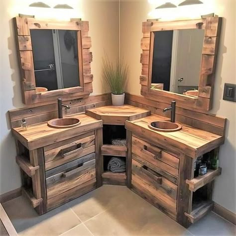 Pallet Bathroom, Western Rooms, Ranch House Decor, Western Bedroom Decor, Yee Yee, Bathroom Farmhouse, Barn Style House Plans, Rustic Bathroom Designs, Bathroom Farmhouse Style