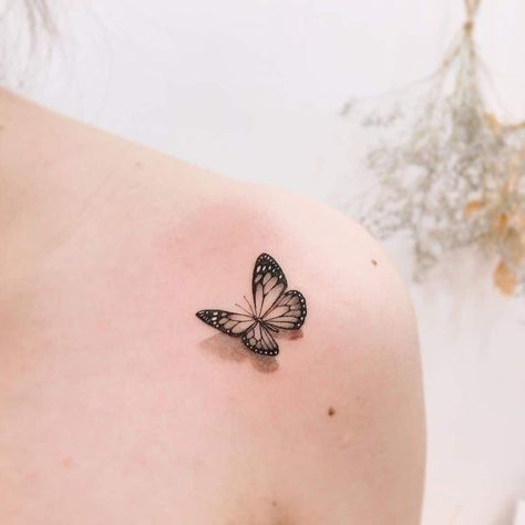 Butterfly Tattoo Elegant, Places For Butterfly Tattoo, Butterfly Tattoo Transformation, Tattoo Ideas For Spouse Name, Symetric Tattoo Aesthetic, Tatoos Butterfly Woman, Cute Butterfly Tattoos For Women, Butterfly Tatoos Woman, Baterflay Tattoo