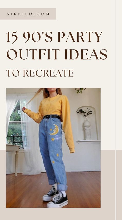 Simple 90s Outfit Casual, How To Dress Like The 1990s, 90s Fashion Going Out Outfits, How To Dress Like 90s Outfit, 1990s Fashion Women Casual, Late 90s Womens Fashion, Shoes With 90s Jeans, 90s Outfits To Recreate, 90s Disney Channel Outfits