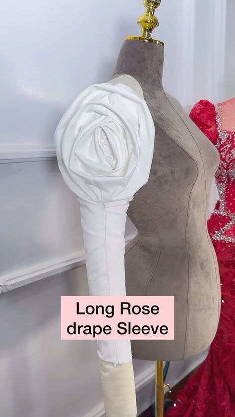 Rose drape sleeve is so beautiful and easy to make. Long sleeve is the best. | Instagram डिजाइनर कपड़े, Dress Patterns Diy, Easy Dress Sewing Patterns, Corset Sewing Pattern, Dress Sewing Tutorials, Sewing Machine Basics, Sewing Easy Diy, Ornaments Homemade, Fashion Design Patterns