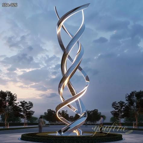 This stainless steel abstract sculpture is inspired by the DNA double helix structure and will be forged from 304 ss, with top-notch quality. Dna Sculpture, Rhythm Design, Double Helix Dna, Dna Structure, Water Sculpture, Medical Tech, Rabbit Sculpture, Bear Sculptures, Wind Sculptures