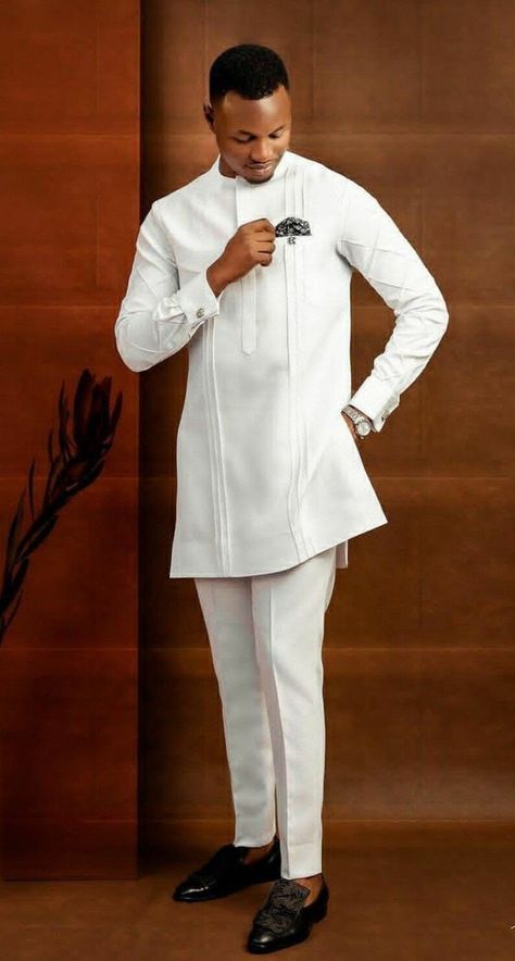 Men Caftan Styles, White Kaftan For Men Nigerian, Senitor Men Wear, Latest White Senator Styles For Men, Latest Men Senator Designs White, White Caftan For Men, Semi-formal White Long Sleeve Sets, White Semi-formal Sets With Long Sleeve, White Semi-formal Long Sleeve Sets