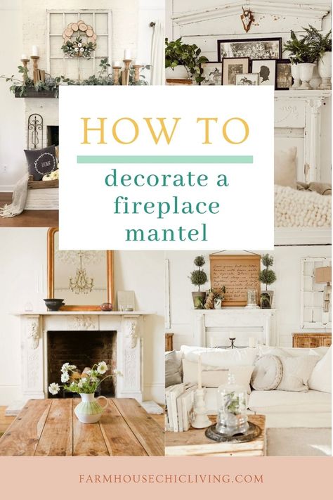 2023 Mantle Trends, What To Put On A Fireplace Mantel, Dressing A Fireplace Mantels, Rustic Fireplace Mantel Decor, Decorate Above Fireplace Mantels, Mantel Decorating Ideas Tall Ceiling, Kitchen Mantel Decorating Ideas, Mantle Decorations Everyday, Decorating Over Fireplace