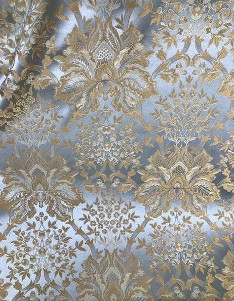 Sewing Stitches, Silk Brocade, Pierre Frey, Brocade Fabric, Jacquard Weave, Neoclassical, Jacquard Fabric, Blue And Gold, Luxury Fabrics