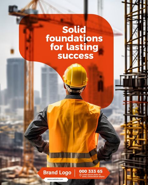 Construction social media design :: Behance Construction Design Poster, Construction Social Media Design, Construction Social Media Posts, Construction Creative Ads, Construction Poster Design, Logistics Design Creative, Construction Advertising, Construction Social Media, Construction Ads