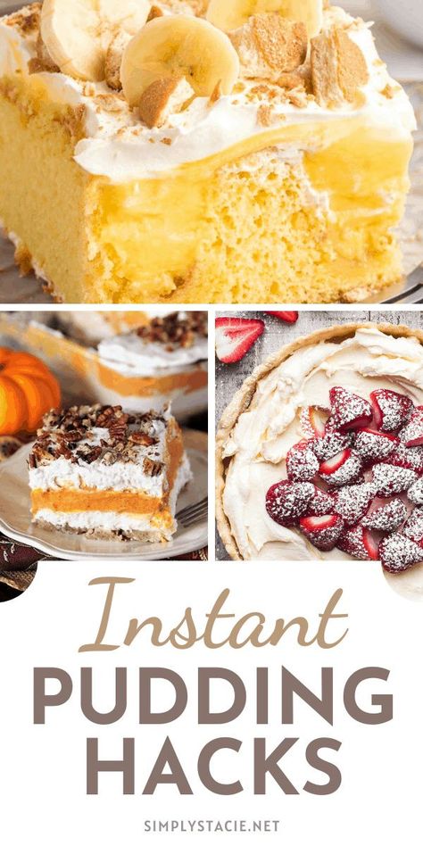 Uses For Instant Pudding, Instant Vanilla Pudding Recipes Simple, Recipes Using Jello Pudding, Dessert Using Vanilla Pudding, Things To Make With Instant Pudding, Vanilla Pudding Recipes Instant, Ways To Use Vanilla Pudding, Cakes Made With Instant Pudding, Healthy Instant Pudding Recipes