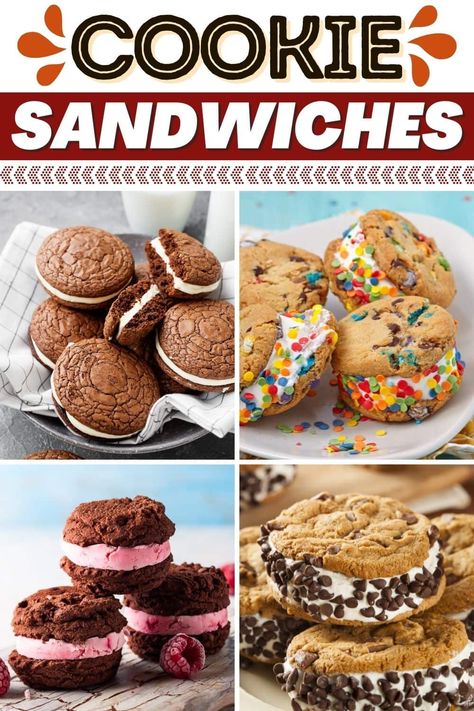 Filling For Cookie Sandwiches, M&m Cookie Sandwiches, Cookie Sandwiches Recipes, Cookie Sandwiches Filling, Mini Cookie Sandwiches, Best Large Cookie Recipes, Marshmallow Sandwich Cookies, Easy Cookie Sandwich Recipe, Cookie Filling Ideas