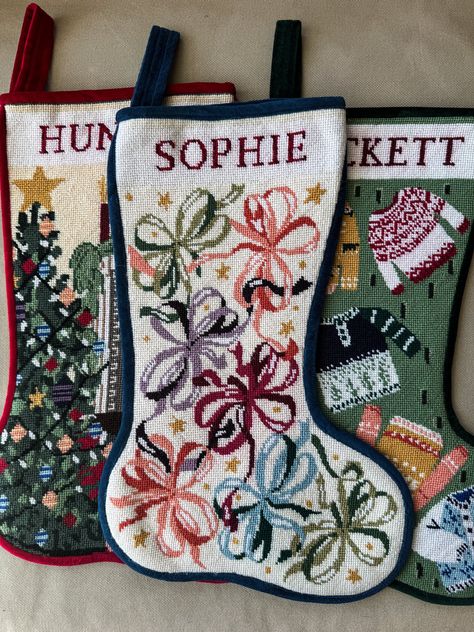 Needlepoint Stocking, Cross Stitch Stocking, Needlepoint Stockings, Stockings Christmas, Embroidered Christmas, Needlepoint Christmas, Christmas Time Is Here, Christmas Inspo, Merry Little Christmas