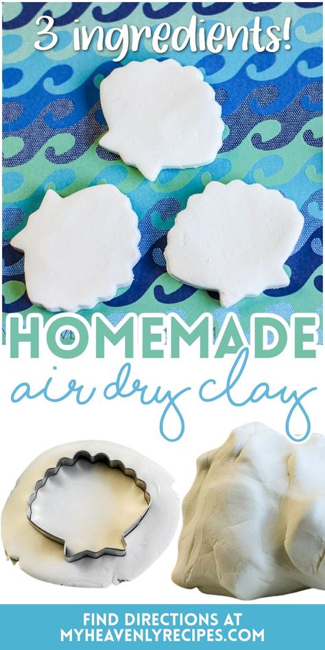 Air Dry Dough Recipe, Quick Drying Clay Ideas, Flour Clay Recipe, Diy Air Dry Clay Recipe No Cook, Clay Recipe For Kids, How To Make Pottery Clay At Home, Recipe For Air Dry Clay, Air Dry Salt Dough Recipe, Air Dry Clay Recipe No Cook