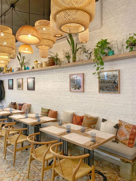 New UWS Kosher Cafe & Artisan Gluten Free Bakery: Modern Bread & Bagel | | YeahThatsKosher Back Bar Design, Cafe Bench, Bistro Interior, Modern Bakery, Gluten Free Items, Modern Coffee Shop, Gluten Free Bagels, Church Interior Design, Cafe Seating