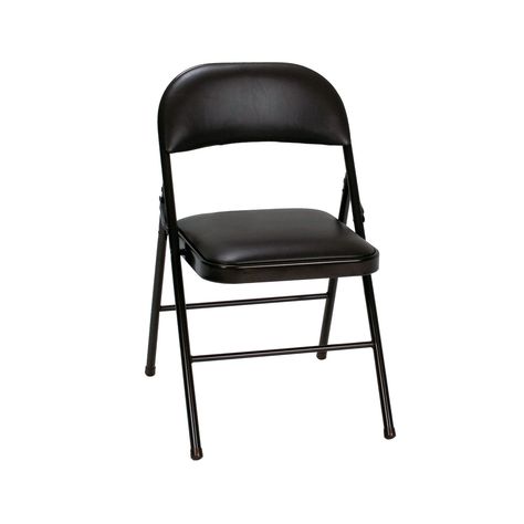 Cosco Vinyl Black Folding Chair - Set of 4