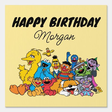 Sesame Street Sesame Pals Happy Birthday Sign Zazzle Happy Birthday Sign, Happy Birthday Signs, Birthday Sign, Outdoor Signs, Create Sign, Sesame Street, Happy Birthday, Flag, Created By