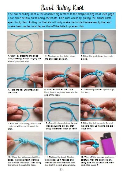 Barrel Sliding Knot - DIY Tutorial - Tie A Slip Knot Bracelet, Barrel Knot Tutorial, Slip Knot Bracelet Diy, Sliding Knot Bracelet Tutorial, Adjustable Bracelet Diy Sliding Knot, Simple Sliding Knot, Tie A Slip Knot, Sliding Knot Tutorial, Adjustable Bracelet Diy