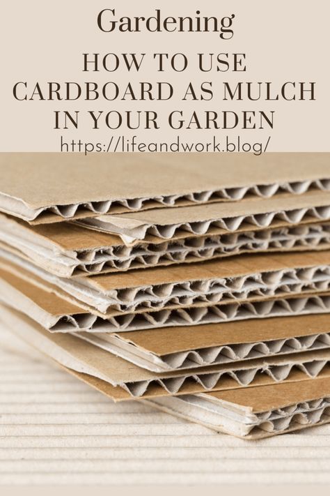 Garden And Yard - How To Use Cardboard As Mulch In Your Garden Cardboard For Gardening, Cardboard In Flower Beds, Diy Mulch, Cardboard Garden Bed, Cardboard Box Gardening, Cardboard Mulching, Cardboard In Garden, Mulch Garden Bed, Cardboard Under Mulch