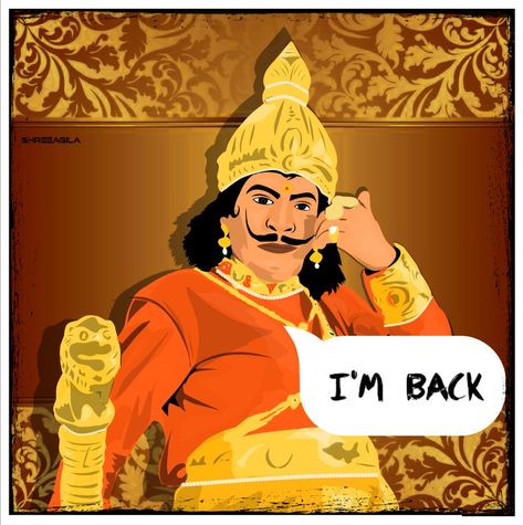 Vadivelu Comedy Pictures Art, Vadivelu Drawing, Vadivelu Comedy Pictures, Tamil Movie Illustration, Vadivelu Comedy Video, Vadivelu Image, Digital India Posters, Indian Posters, King Ravana