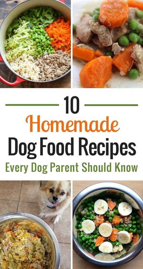 10 awesome homemade dog food recipes you have to check out if you're looking for healthy options for your pup. Dog Food Homemade, Home Cooked Dog Food, Cook Dog Food, Make Dog Food, Diy Dog Food, Dog Food Treats, Healthy Dog Food, Raw Dog Food, Dog Treats Homemade