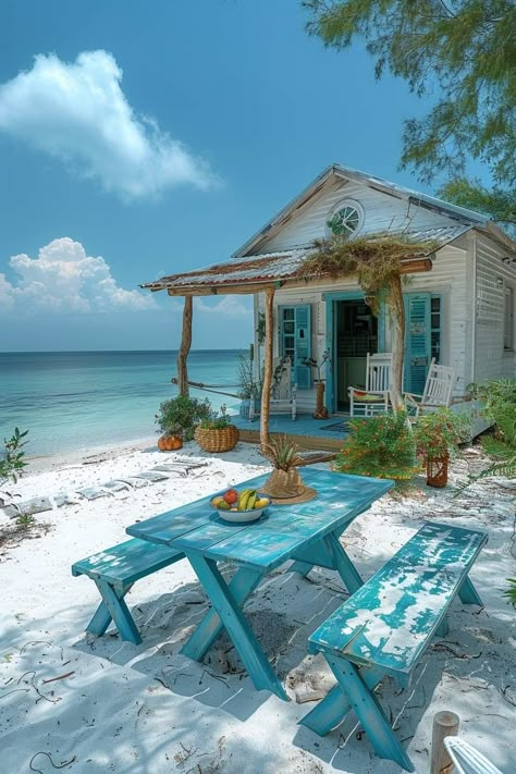 Beach Cabin Aesthetic, Tahiti House, Beach Shack Aesthetic, College Houses, Beach House Backyard, Summer Beach House, Dream Beach Houses, Dream Life House, Surf Shack