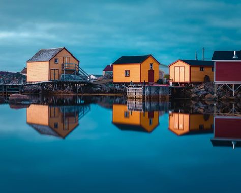 Yellow Sheds at Tilting Fogo Island Newfoundland. . . . . #fogoisland #newfoundland #newfoundlandandlabrador #newfoundlandphotos #newfoundlandphotagrapher #newfoundlandphotography #explorecanada #explorenewfoundland #explorenl #canada #fishingcommunity Fogo Island Newfoundland, Fogo Island, Explore Canada, Newfoundland And Labrador, April 21, Newfoundland, Landscape Photography, Shed, Yellow