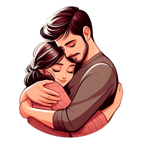 AI generated Hug Day Couple In Valentine Day Hugging Husband And Wife Cartoon Images, Love Images Couples Animation, Hug Illustration Couple, Valentine Illustration Cute, Love Illustration Couple, Couple Hugging Pictures, Hugs Pictures, Couple Animation, Hugs Couple