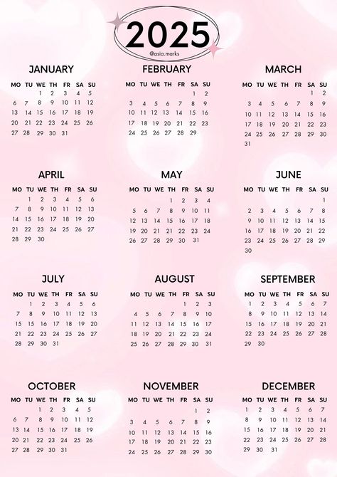 calendar cute aesthetic heart coquette calendar for 2025 ♡ made by me @asia.marks #calendar #2025 #aesthetic #cute #heart #pochacco Calender Journal Aesthetic, 2025 Calendar Aesthetic Pink, Pink 2025 Calendar, 2025 Cute Calendar, Calendar 2025 Aesthetic Cute, 2025 Calendar Aesthetic, Coquette Calendar, Calendars 2025, Diy Journal Ideas