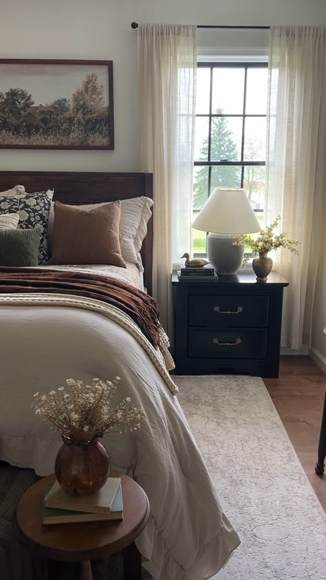 Kevin Textile Decor Lined Linen … curated on LTK Decor Over Nightstand, White Bedding Styling, Guest Bedroom Brown Furniture, King Bed Color Schemes, Bedroom Decor Vintage Modern, Muslin Bedding Master Bedrooms, Old English Bedroom Decor, Brown Tufted Headboard Bedroom, Mauve Guest Bedroom