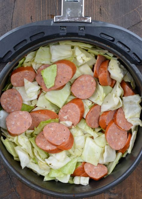 Air Fryer Supper Recipes, Air Fryer Kielbasa And Cabbage, What Can You Cook In An Air Fryer, Costco Air Fryer Recipes, Best Things To Cook In An Air Fryer, Air Fryer Dishes, Air Fryer Supper Ideas, Cabbage And Sausage Recipes, Easy Air Fryer Dinners