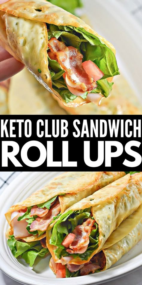 Keto Club Sandwich, Sandwich Roll Ups, Club Sandwich Ingredients, Keto Sandwiches, Keto Wraps, Sandwich Buffet, Keto Sandwich, Low Carb Sandwiches, Keto Lunches