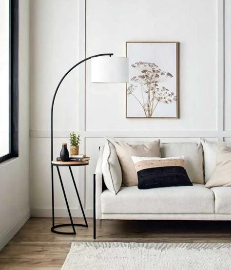 Floor Lamp Accent Chair, Modern Living Room Lamps Floor Lamps, Lamp Shade Living Room, Standing Lamp With Table, Organic Modern Living Room Floor Lamp, Side Table Lamp Living Room, Living Room Lamps Table Modern, Standing Lights For Living Room, Lamp Floor Living Room