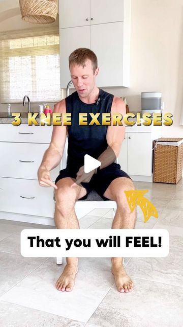 Grow Young Fitness on Instagram: "3 knee strengthening exercises that you will feel! 😃 #knee  #kneepainexercises #seniorfitness #fitnesstips #chairexercises #homeworkout #beginnerworkout #physicaltherapy #dailyroutine" Leg Strengthening Exercises For Bad Knees, Exercise For Bad Knees Strength Training, Strengthen Inner Knee, Arthritic Knee Exercises Women, Stiff Knees Exercise, Strength Knees Exercise, Exercise For Knee Pain Strength Training, Exercises For Fat Knees, Knee Strengthening Exercises For Runners