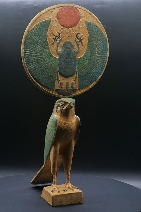 Egyptian Altar, Horus Statue, Voodoo Veve, Horus Falcon, Winged Scarab, Egyptian Goddess Art, God Horus, Ancient Egyptian Deities, Ancient Egyptian Artifacts