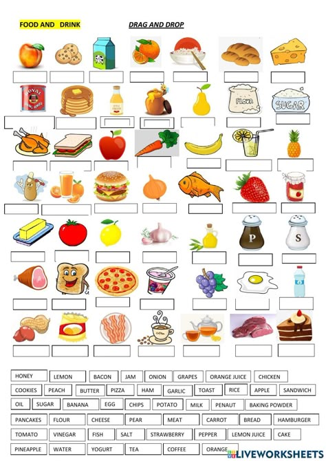 Foods And Drinks, Exercise Food, Food Activity For Kids, Vocabulary Worksheets Elementary, Food Worksheets For Kids, Food Worksheet, Food And Drink Worksheet, Food Activities For Kids, Food And Drink Worksheet For Kids