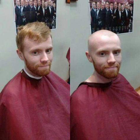 Before After Haircut, Shaved Head With Beard, Bald Men With Beards, Before And After Haircut, Bald Look, Bald Men Style, Bald With Beard, Men With Beards, Bald Men