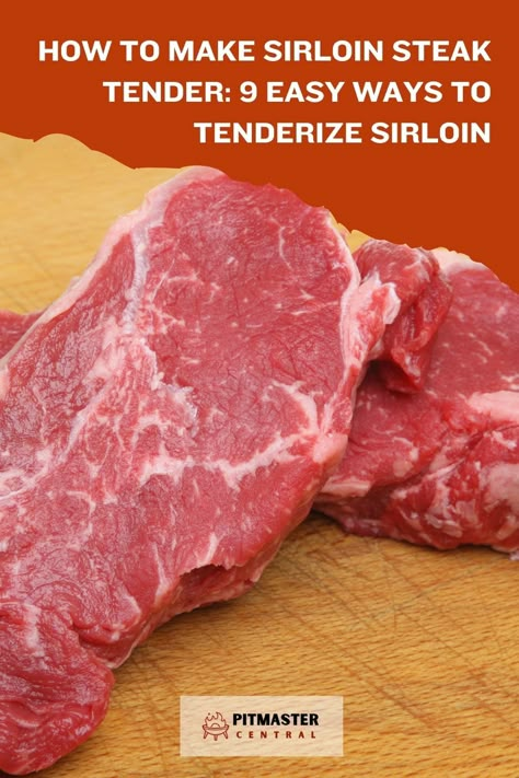 Unsure how to tenderize a tough sirloin steak? Look no further! This post breaks down 9 simple methods to make your sirloin steak deliciously tender every time. From marinating to using a meat mallet, learn how to transform your steak into a melt-in-your-mouth masterpiece. Perfect for meat lovers and home chefs alike, these tips will have you cooking up perfectly tender sirloin steaks in no time. Say goodbye to chewy steaks and hello to the juicy, flavorful sirloin of your dreams! Sirloin Fillet Steak Recipes, How To Prepare Sirloin Steak, Beef Loin Top Sirloin Steak Recipes Oven, Cooking Sirloin Steak On The Stove, How To Make Sirloin Steak, Easy Top Sirloin Steak Recipes, Sirloin Steak Marinade Easy, How To Cook Sirloin Tender Steak, Sirloin Tender Steak Recipes Pan