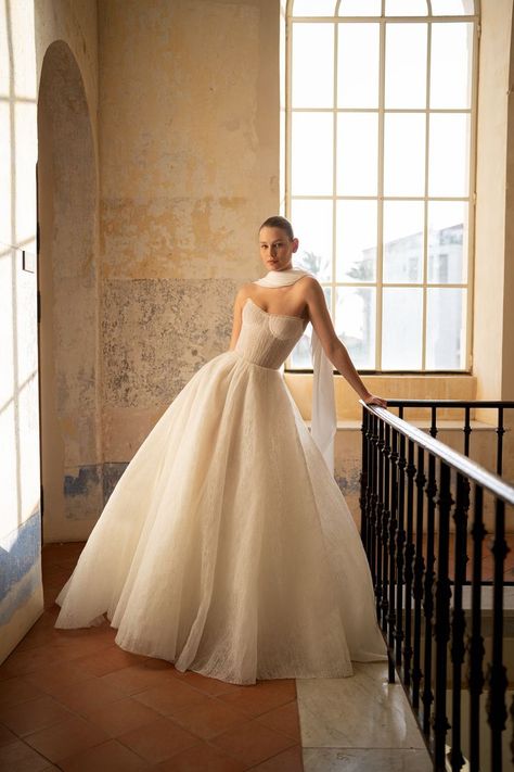 Wedding Princess Gown, Ball Gown Corset Wedding Dress, Plisse Wedding Dress, Lee Petra Grebenau Wedding Dress, Spring Wedding Gown, Princess Ballgown Wedding Dresses, Wona Concept Wedding Dress, Wedding Dress 2025, Vera Wang Wedding Dress Ball Gown