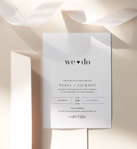 We Do Invitations, Minimal Wedding Invitation Design, Modern Minimal Wedding Invitations, Wedding Card Minimal, Minimalist Invitation Wedding, Minimalist Wedding Invitation Elegant, Modern Wedding Invitations Minimalist, Modern Simple Wedding Invitations, Minimalist Wedding Invitation Design