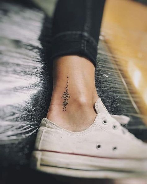 Placement Ideas For Tattoos, Whisper Tattoo, Unalome Symbol, Yoga Tattoos, Ankle Tattoos For Women, Unalome Tattoo, Ankle Tattoos, Inspiration Tattoos, Tattoo Designs And Meanings