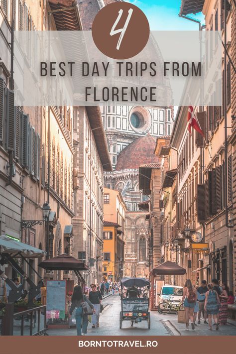 4 Best Day Trips from Florence Italy - Tuscany has a charm, there is something magical about it that enchants you and takes you into a fairy tale. If you plan to visit Florence, but don’t have enough time to take a road trip through Tuscany, I recommend you to take a walk around the city and visit its most important tourist attractions, and if you have another day to spare, then you can choose another place in the surroundings of Florence. Tuscany Day Trip From Florence, Day Trip From Florence Italy, Florence Day Trips, What To See In Florence Italy, What To Do In Florence Italy, Florence Tourist Map, Things To Do In Florence Italy, Day Trips From Florence Italy, Tuscany Trip