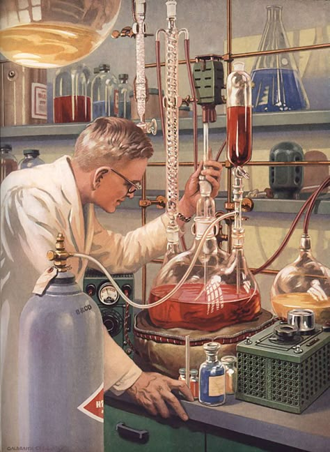 Chimestry Art, Science Pictures, Chemistry Art, Advertising Archives, Chemistry Lab, Science Illustration, Wonder Book, Chemistry Labs, Art Of Manliness