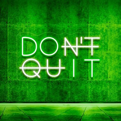 #NeonSigns #BrightIdeas #NeonSignNames #NeonInspiration #NeonRoom #RoomDecor Green Healthy Aesthetic, Neon Green Room, Green Gym Aesthetic, Gym Lounge Area, Green Words Aesthetic, Green Neon Lights, Man Cave Gym, Don't Quit Do It, Hanging Balcony